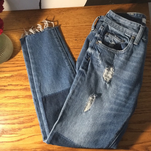 Lovers + Friends Denim Jeans w/Patchwork - Picture 3 of 4